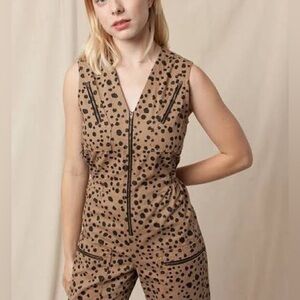 RARE Rachel Antonoff Mickey Jumpsuit in Honey Dalmatian - M